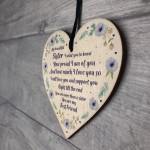 Sister Best Friend Plaque Wooden Heart Sister Birthday Christmas