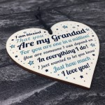 Thank You Gift For Grandad Wood Heart Grandad Birthday Xmas Poem