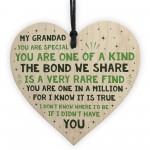 Thank You Grandad Gift Wooden Heart Nan Birthday Christmas Poem