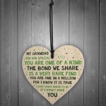 Thank You Grandad Gift Wooden Heart Nan Birthday Christmas Poem