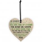 Thank You Grandad Gift Wooden Heart Nan Birthday Christmas Poem