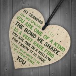 Thank You Grandad Gift Wooden Heart Nan Birthday Christmas Poem