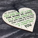 Thank You Grandad Gift Wooden Heart Nan Birthday Christmas Poem