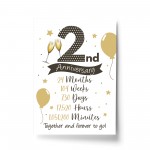 2nd Wedding Anniversary Gift Print Mr & Mrs Anniversary Gifts