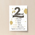 2nd Wedding Anniversary Gift Print Mr & Mrs Anniversary Gifts