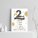 2nd Wedding Anniversary Gift Print Mr & Mrs Anniversary Gifts