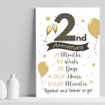 2nd Wedding Anniversary Gift Print Mr & Mrs Anniversary Gifts