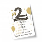 2nd Wedding Anniversary Gift Print Mr & Mrs Anniversary Gifts