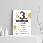 3rd Wedding Anniversary Gift Print Mr & Mrs Anniversary Gifts