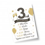 3rd Wedding Anniversary Gift Print Mr & Mrs Anniversary Gifts