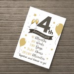 4th Wedding Anniversary Gift Print Mr & Mrs Anniversary Gifts