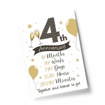 4th Wedding Anniversary Gift Print Mr & Mrs Anniversary Gifts