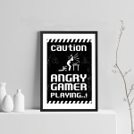 Retro Gaming Sign Gaming Print Framed Angry Gamer Gift Funny