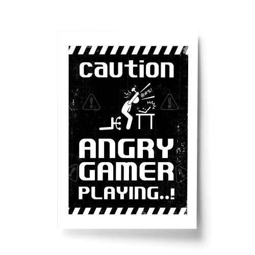 Retro Gaming Sign Gaming Print Angry Gamer Funny Gamer Gift