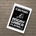 Retro Gaming Sign Gaming Print Angry Gamer Funny Gamer Gift