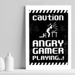 Retro Gaming Sign Gaming Print Angry Gamer Funny Gamer Gift