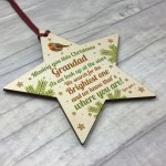 Grandad Robin Memorial Chirstmas Tree Bauble Wood Star Xmas Gift