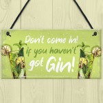 Funny Don't Come In Havent Got Gin Sign Home Bar Kitchen Gift