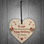 Dogs First Christmas Bauble Decoration Wood Heart Dog Tree Decor