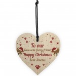 Dogs First Christmas Bauble Decoration Wood Heart Dog Tree Decor