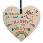 Mummycorn Wood Heart Mummy Unicorn Gift Mummy Birthday Christmas