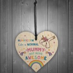 Mummycorn Wood Heart Mummy Unicorn Gift Mummy Birthday Christmas