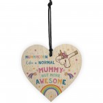 Mummycorn Wood Heart Mummy Unicorn Gift Mummy Birthday Christmas