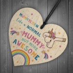 Mummycorn Wood Heart Mummy Unicorn Gift Mummy Birthday Christmas