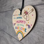 Mummycorn Wood Heart Mummy Unicorn Gift Mummy Birthday Christmas