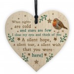 Robin Christmas Memorial Bauble For Mum Nan Dad Grandad Heart