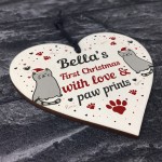 Personalised Cats First Christmas Paw Bauble Family Pet Keepsake