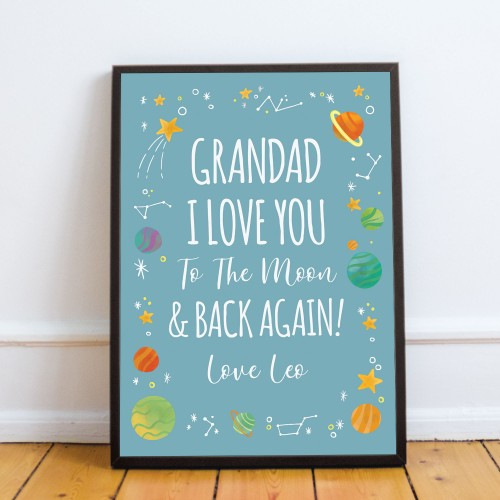 Personalised Grandad Birthday Xmas Gift From Granchildren Framed