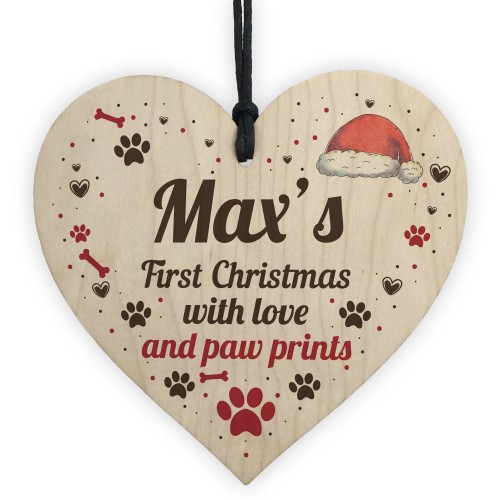 Personalised Dogs First Christmas Paw Bauble Family Pet Keepsake