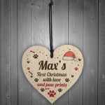 Personalised Dogs First Christmas Paw Bauble Family Pet Keepsake