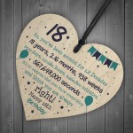 Rude Funny 18th Birthday Gift For Daughter Son Wooden Heart