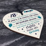 Rude Funny 18th Birthday Gift For Daughter Son Wooden Heart