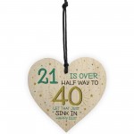 Rude Funny 21st Birthday Gift For Daughter Son Wooden Heart