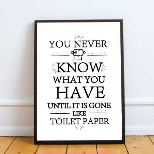 Funny Toilet Loo Sign Framed Print Novelty Bathroom Sign Gift