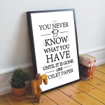 Funny Toilet Loo Sign Framed Print Novelty Bathroom Sign Gift