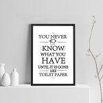 Funny Toilet Loo Sign Framed Print Novelty Bathroom Sign Gift