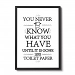 Funny Toilet Loo Sign Framed Print Novelty Bathroom Sign Gift