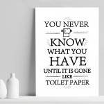 Funny Toilet Loo Sign Print Novelty Bathroom Sign Home Decor 