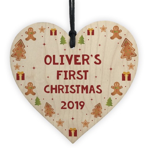 Personalised 1st Christmas Bauble Gift For Daughter Son Heart