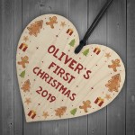 Personalised 1st Christmas Bauble Gift For Daughter Son Heart