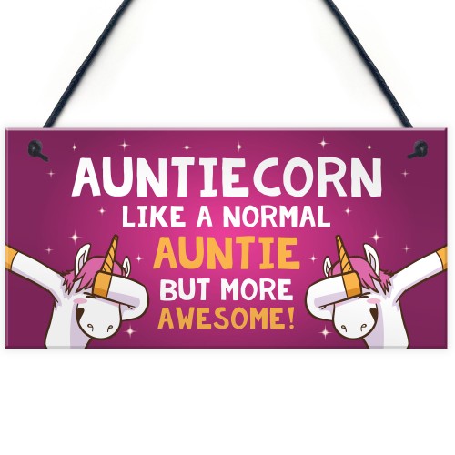 Funny Auntiecorn Plaque Auntie Unicorn Gifts Birthday Christmas 