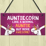 Funny Auntiecorn Plaque Auntie Unicorn Gifts Birthday Christmas 