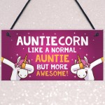 Funny Auntiecorn Plaque Auntie Unicorn Gifts Birthday Christmas 