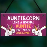 Funny Auntiecorn Plaque Auntie Unicorn Gifts Birthday Christmas 