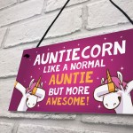 Funny Auntiecorn Plaque Auntie Unicorn Gifts Birthday Christmas 