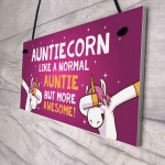 Funny Auntiecorn Plaque Auntie Unicorn Gifts Birthday Christmas 